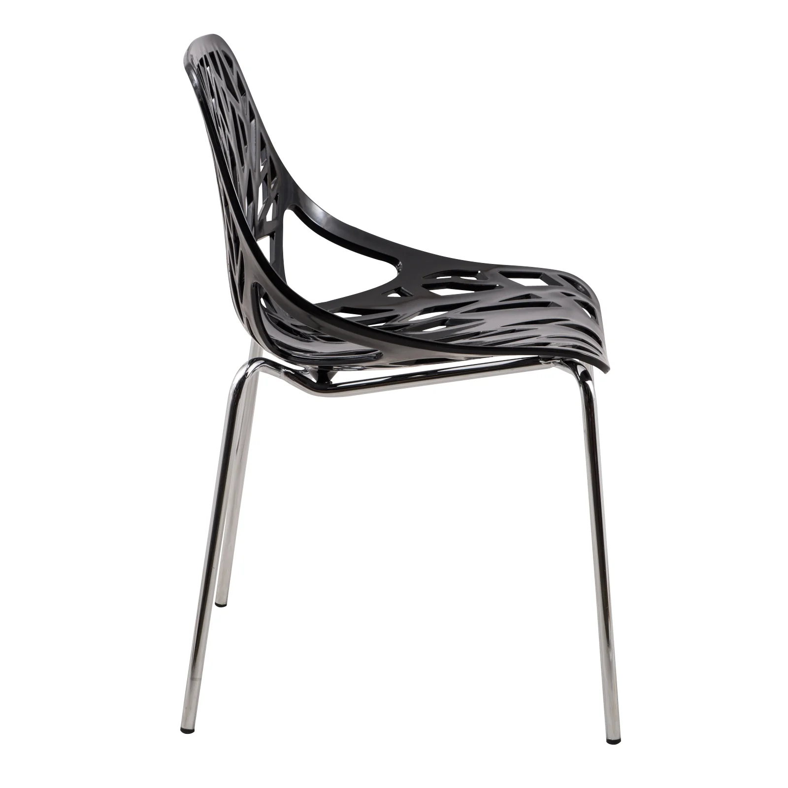 Modern Asbury Dining Chair w/ Chromed Legs, Set of 2
