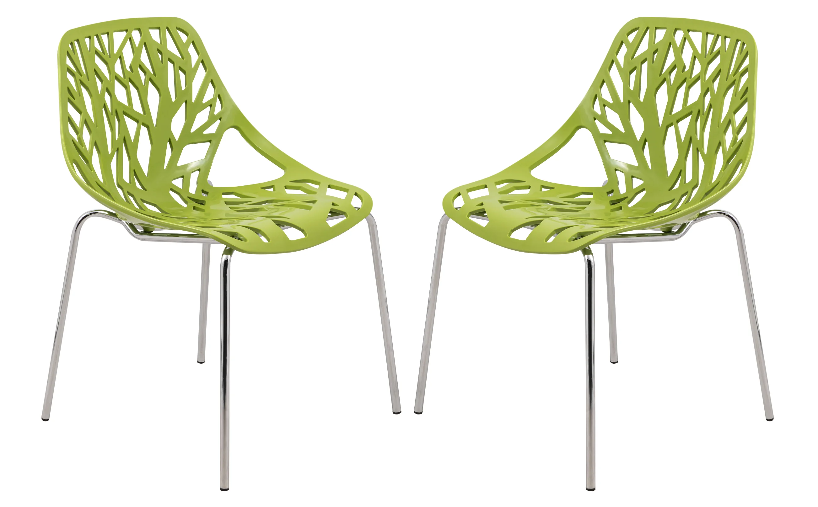 Modern Asbury Dining Chair w/ Chromed Legs, Set of 4