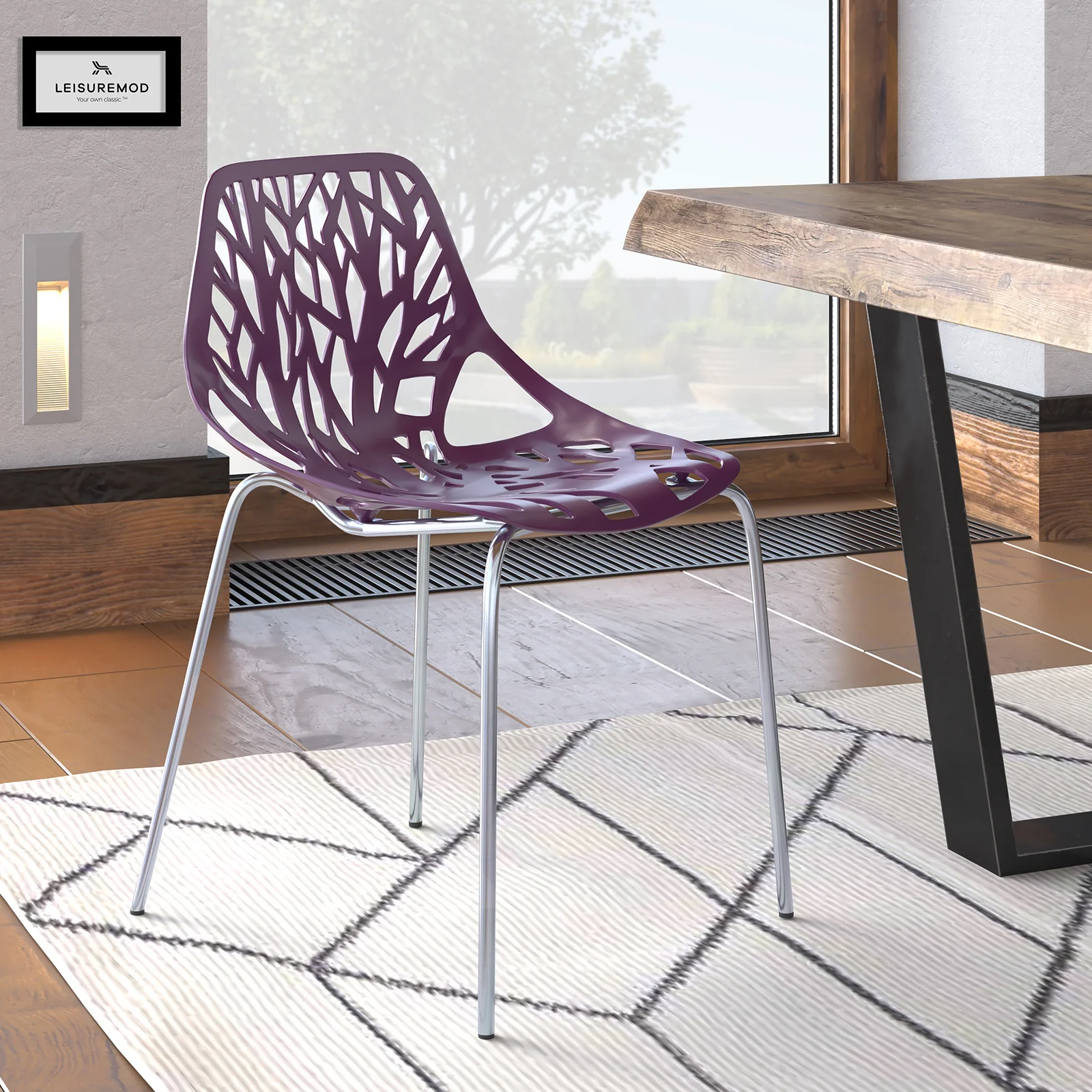 Modern Asbury Dining Chair w/ Chromed Legs