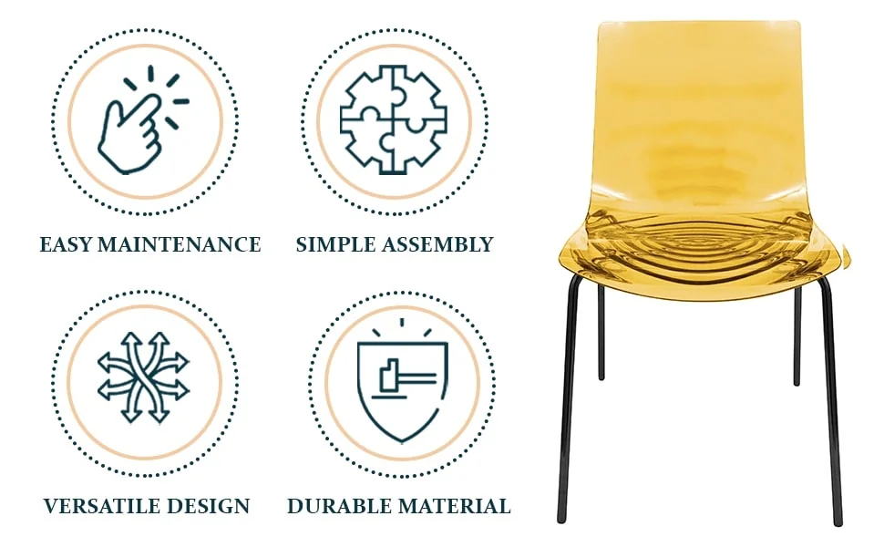 Astor Water Ripple Design Dining Chair