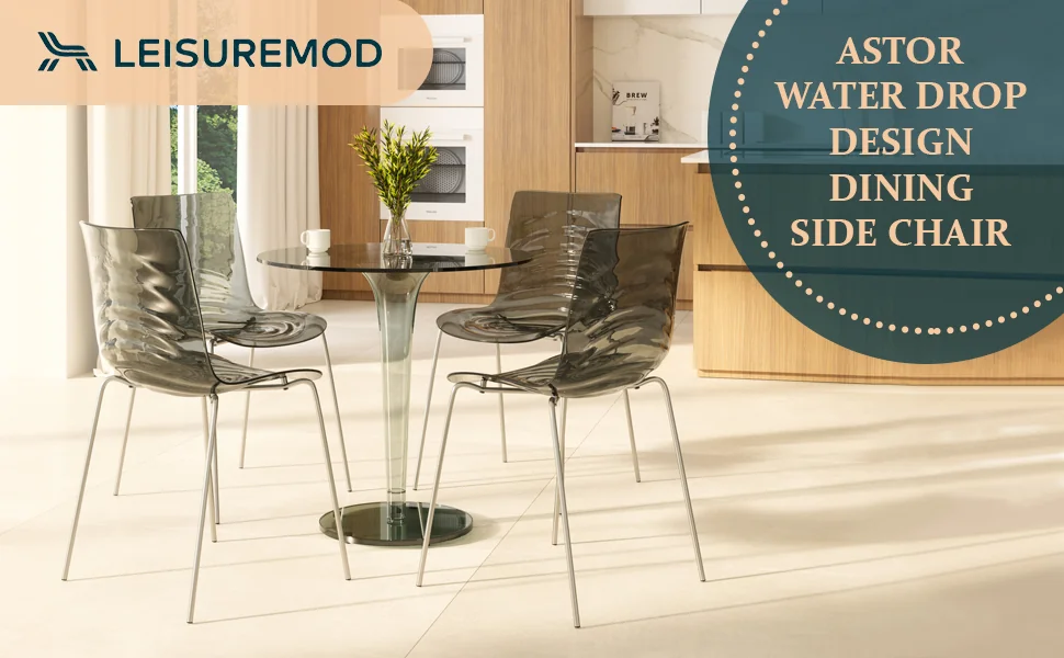 Astor Water Ripple Design Dining Chair Set of 2