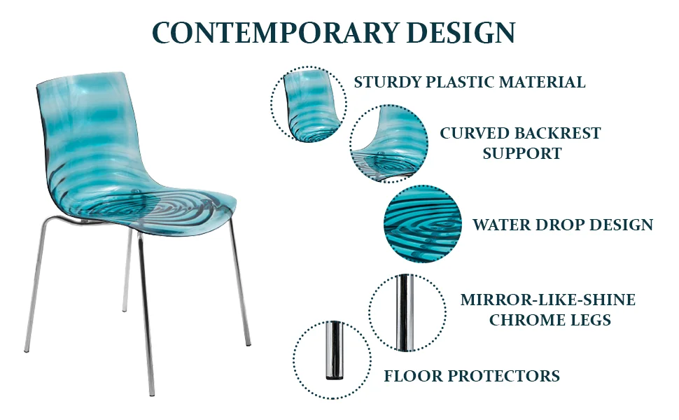 Astor Water Ripple Design Dining Chair
