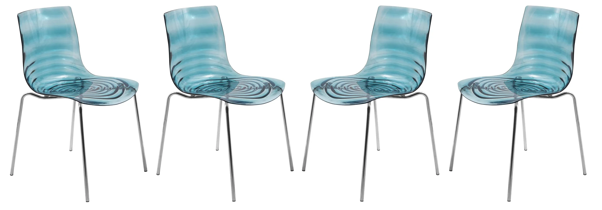 Astor Water Ripple Design Dining Chair Set of 4