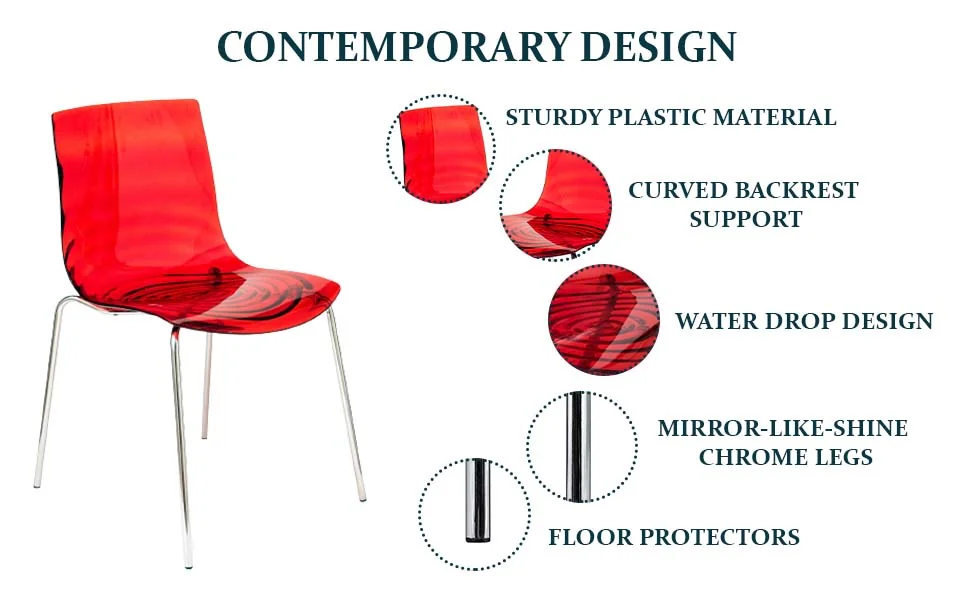 Astor Water Ripple Design Dining Chair Set of 4