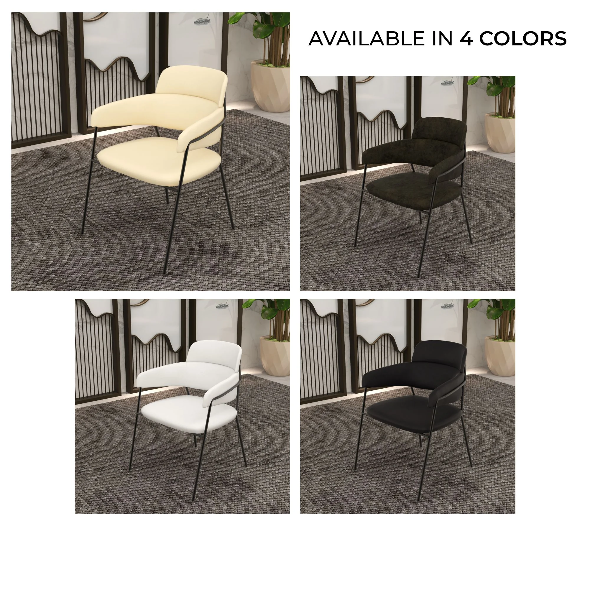 Axis Collection Modern Dining Chair in Beige - Set of 2