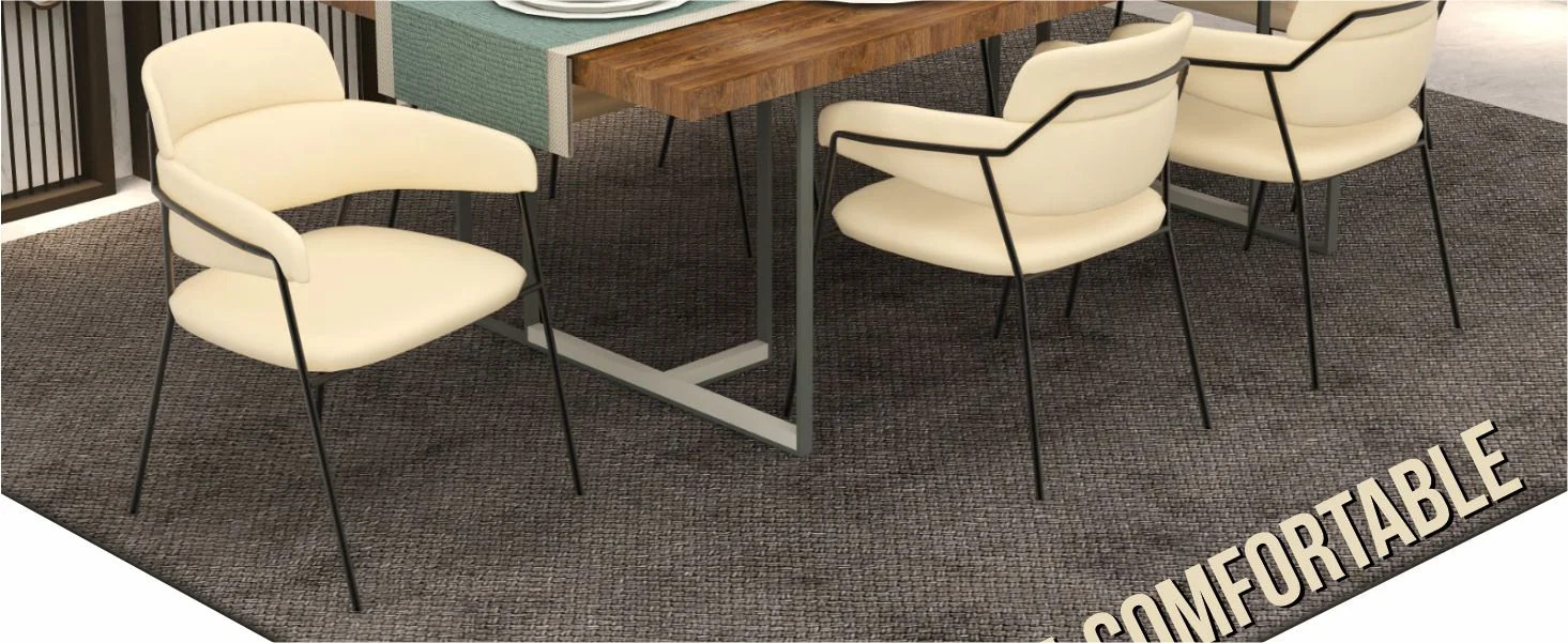 Axis Collection Modern Dining Chair in Beige - Set of 2