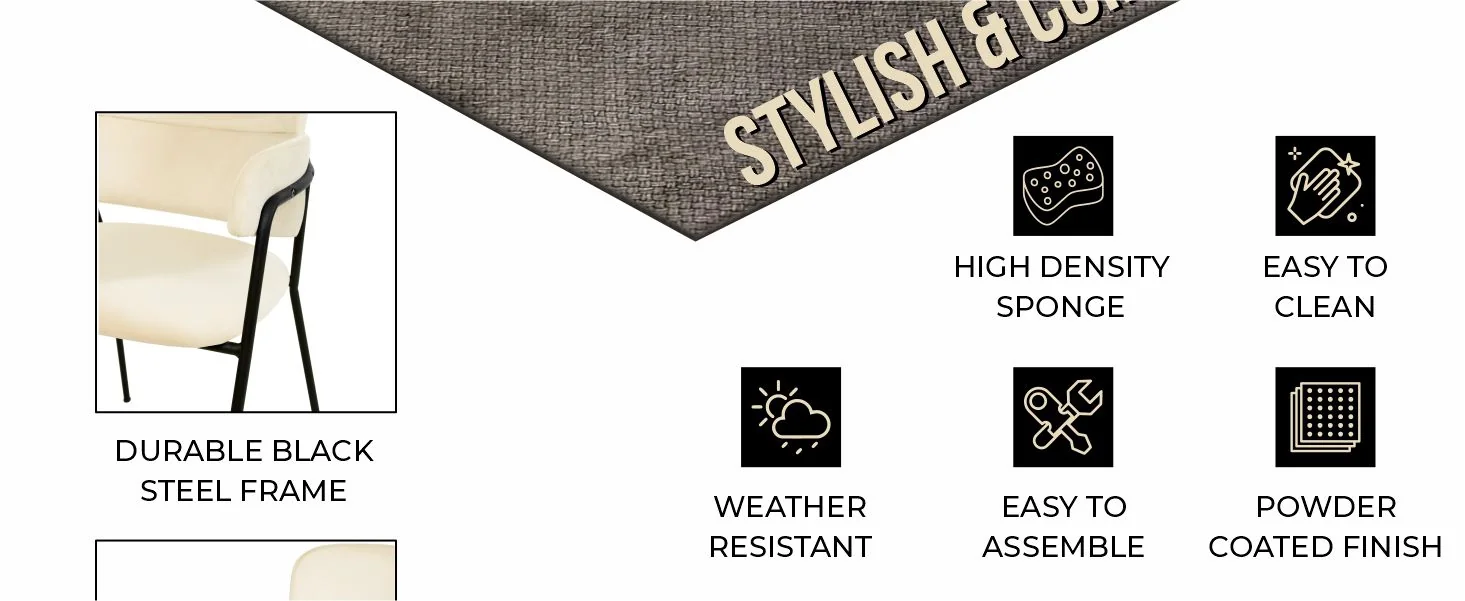 Axis Collection Modern Dining Chair in Beige - Set of 2