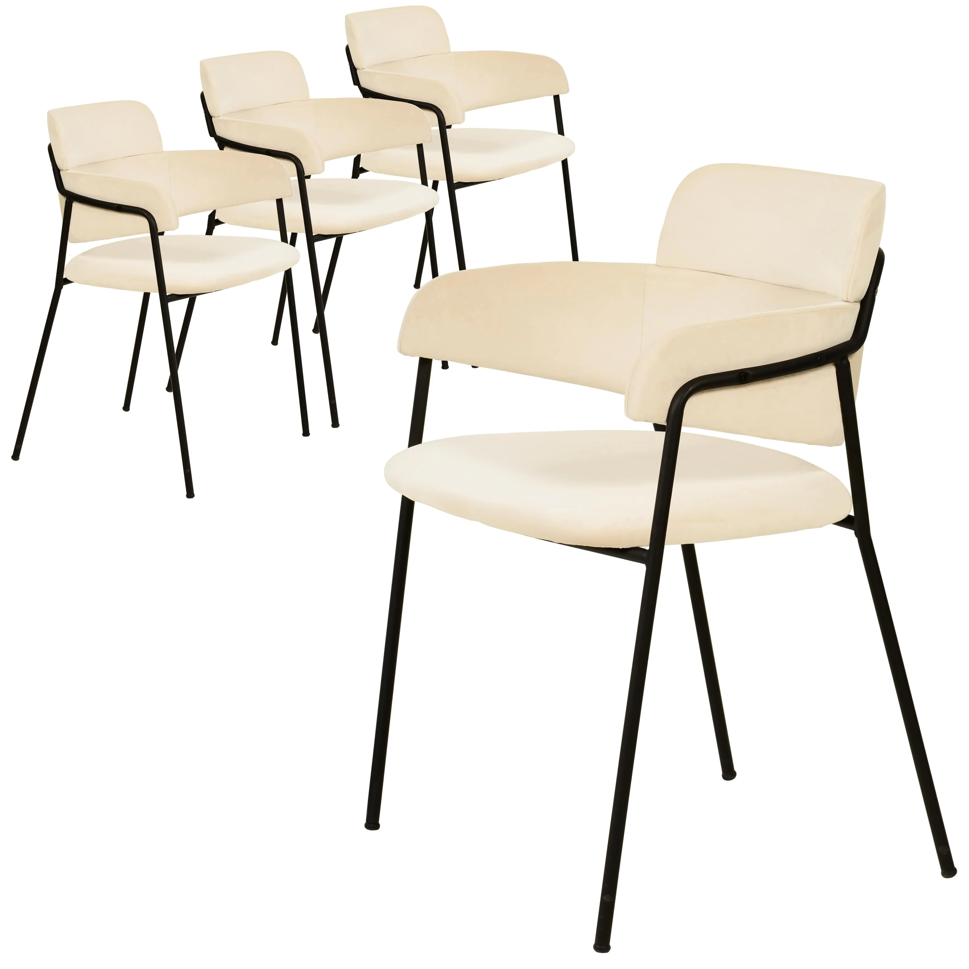 Axis Collection Modern Dining Chair in Beige - Set of 4