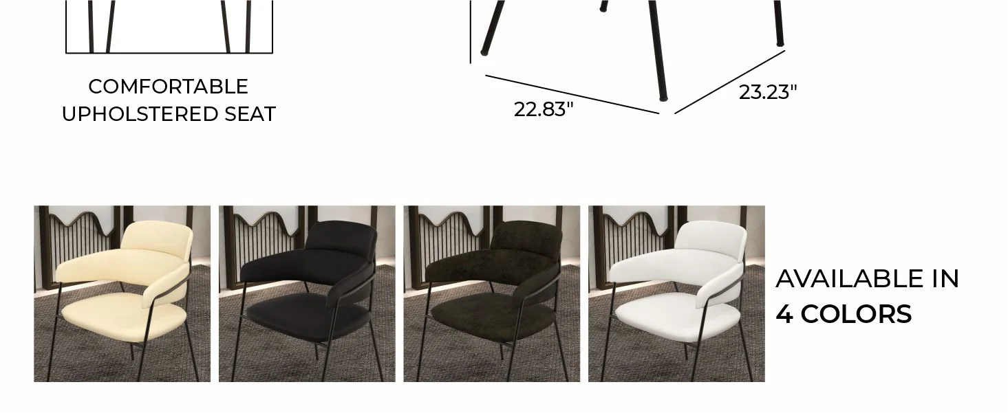 Axis Collection Modern Dining Chair in Black - Set of 2