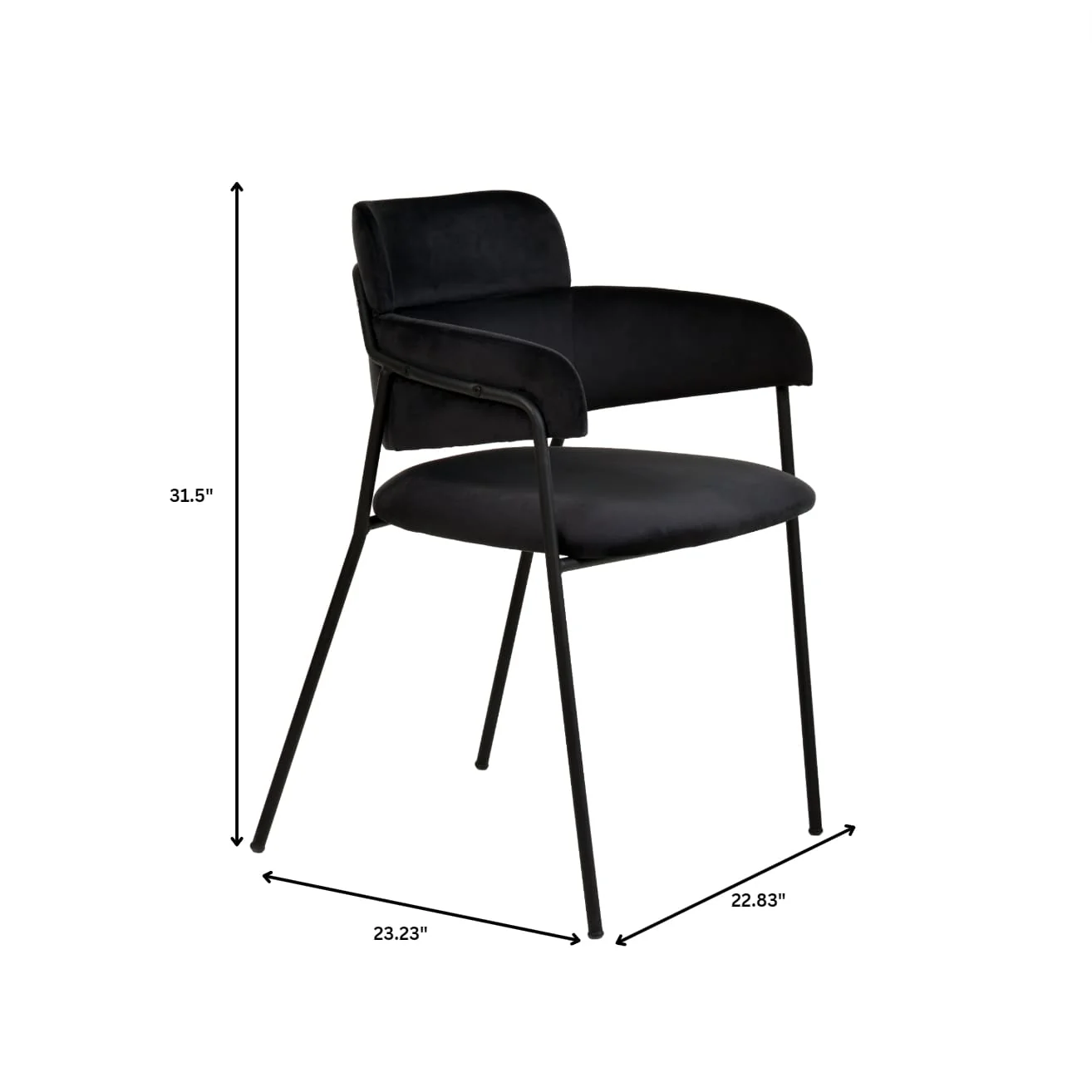 Axis Collection Modern Dining Chair in Black - Set of 4
