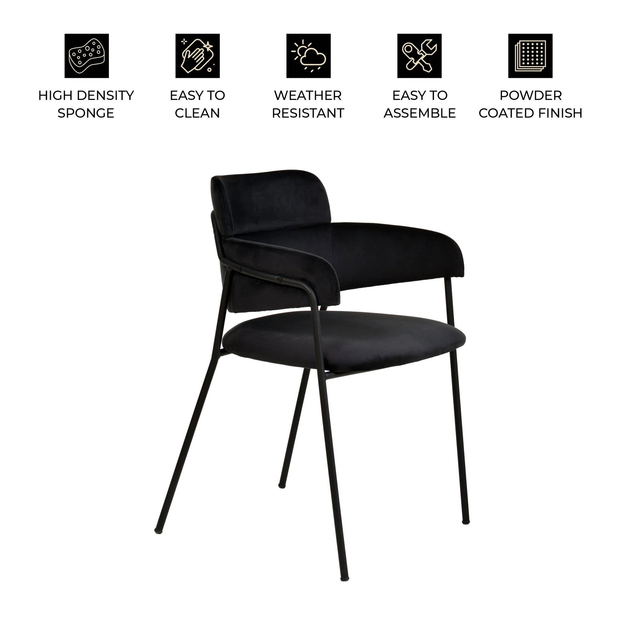 Axis Collection Modern Dining Chair in Black - Set of 4