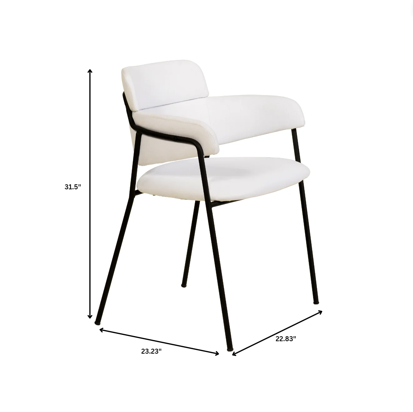 Axis Collection Modern Dining Chair in White