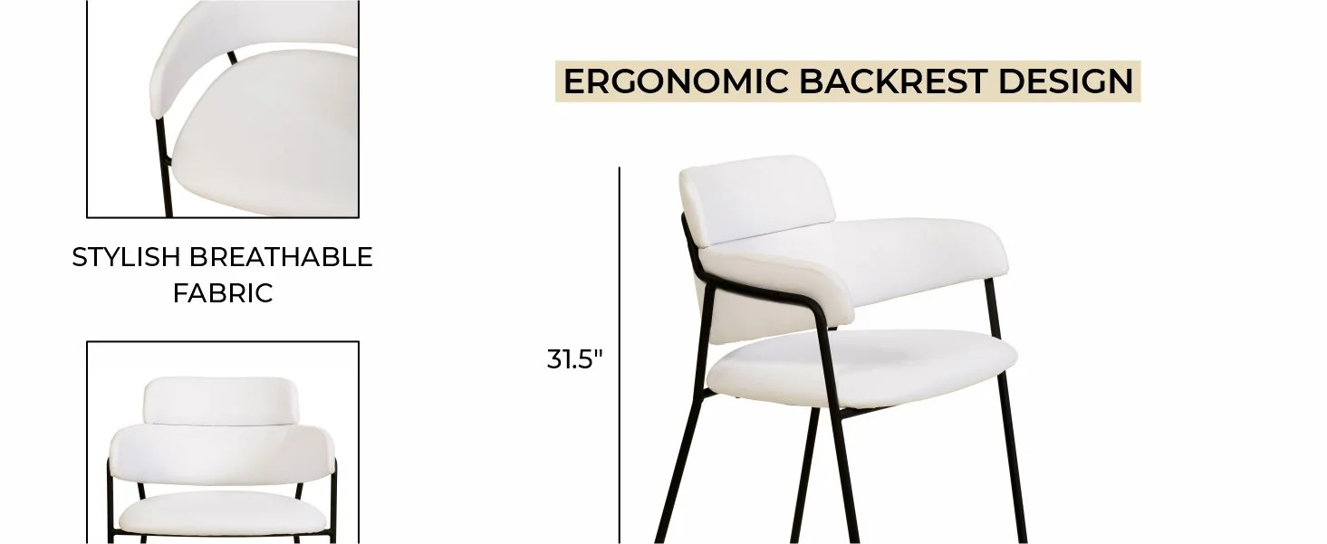 Axis Collection Modern Dining Chair in White - Set of 2