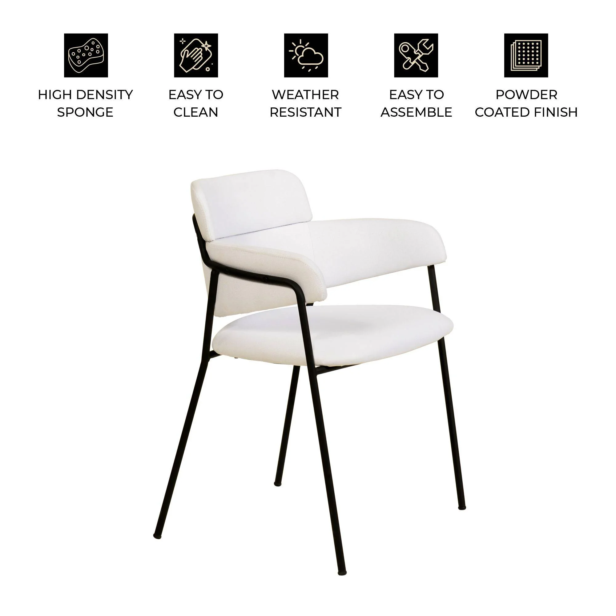 Axis Collection Modern Dining Chair in White - Set of 4