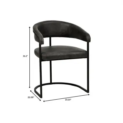 Aero Collection Modern Dining Chair in Charcoal Set of 2