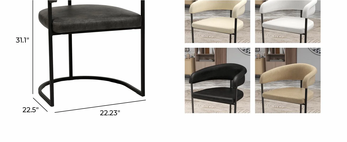 Aero Collection Modern Dining Chair in Charcoal Set of 4