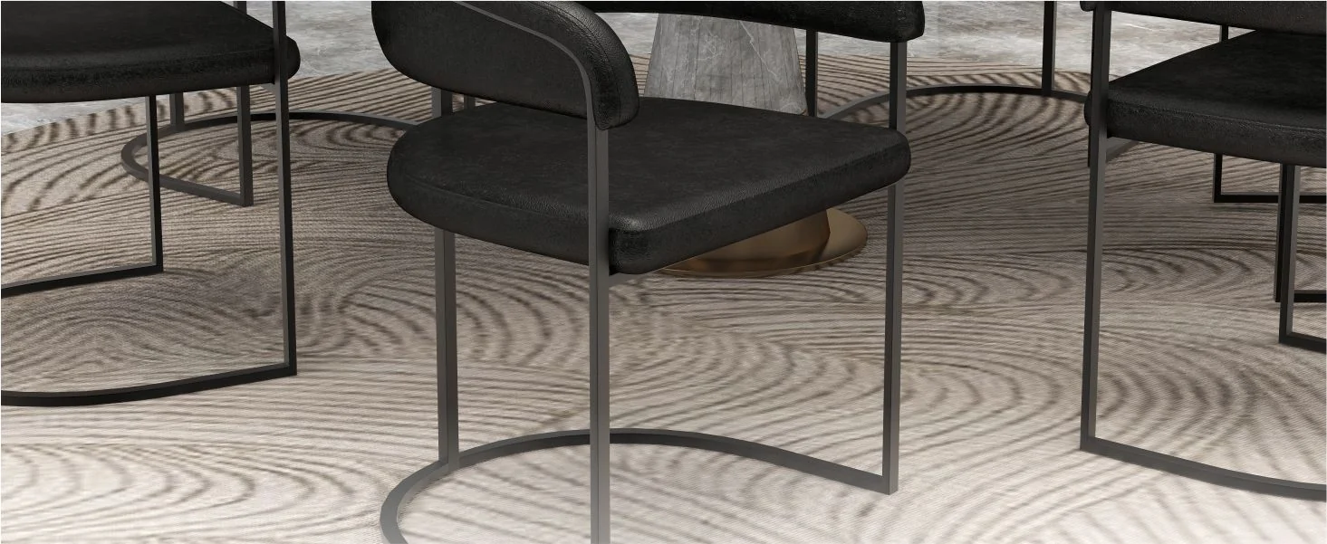 Aero Collection Modern Dining Chair in Charcoal Set of 4