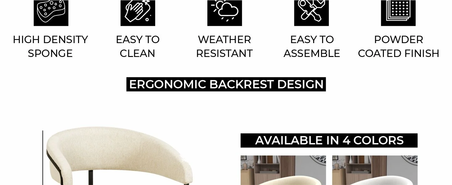 Aero Collection Modern Dining Chair in Oatmeal Set of 2