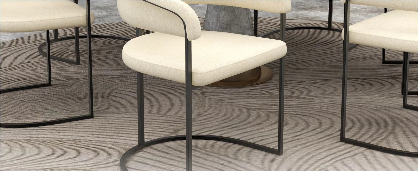 Aero Collection Modern Dining Chair in Oatmeal Set of 2