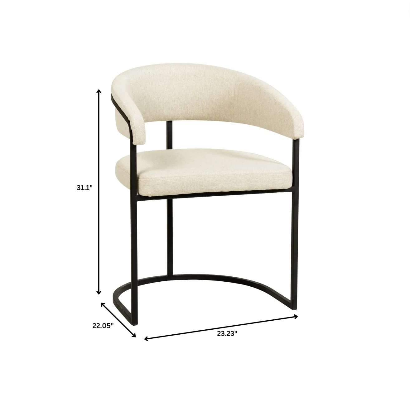Aero Collection Modern Dining Chair in Oatmeal Set of 4
