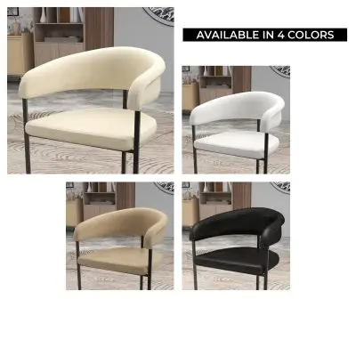 Aero Collection Modern Dining Chair in Oatmeal Set of 4