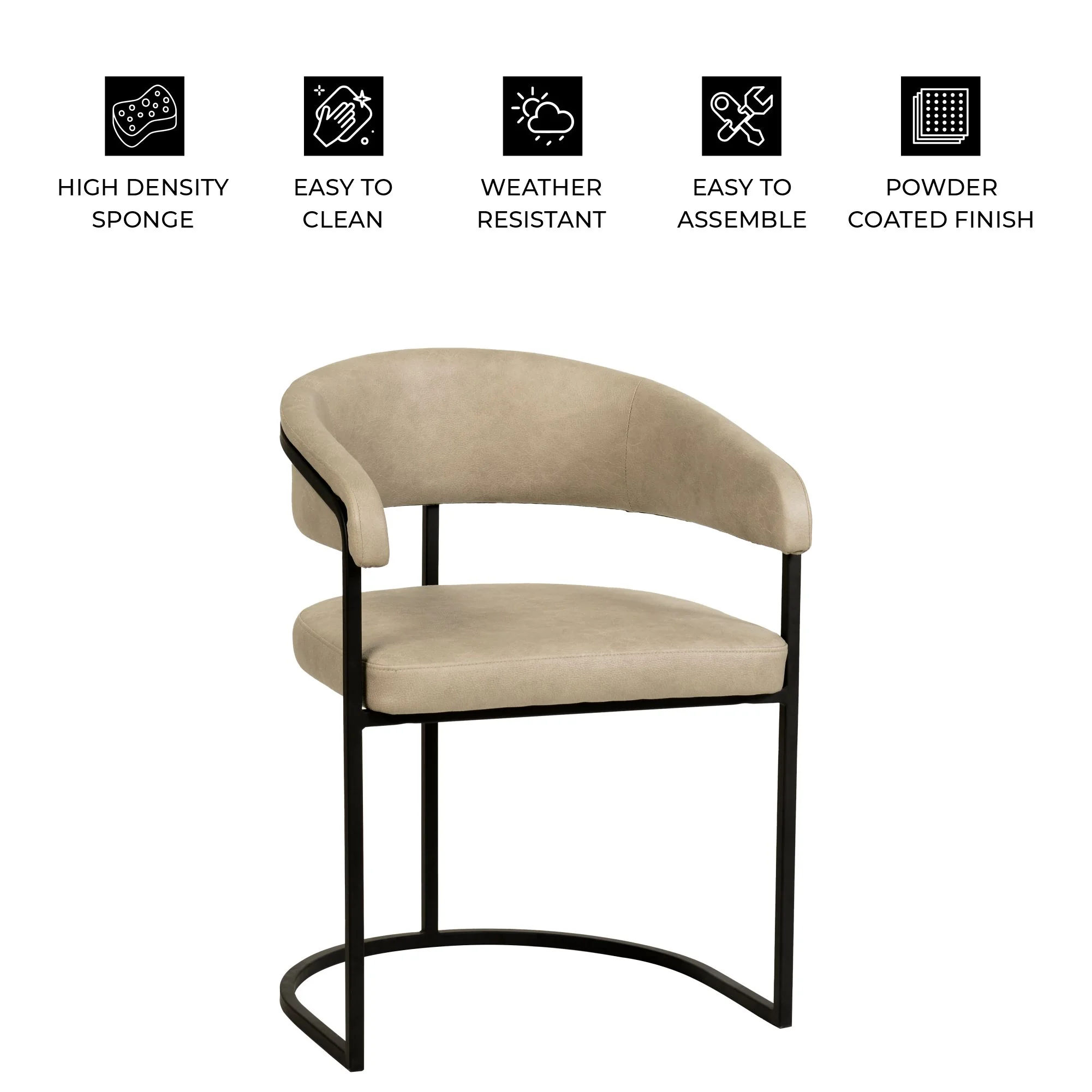 Aero Collection Modern Dining Chair in Toupe