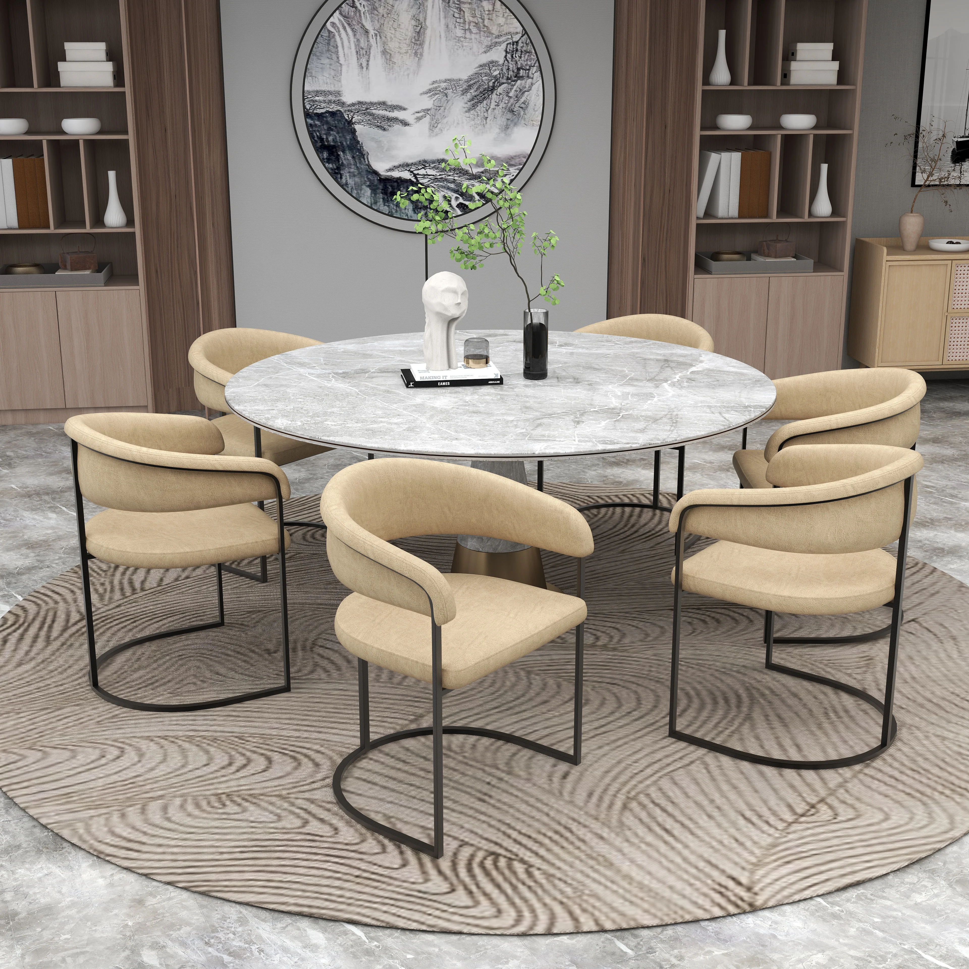 Aero Collection Modern Dining Chair in Toupe