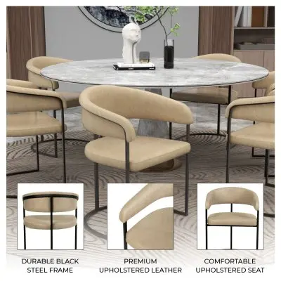 Aero Collection Modern Dining Chair in Toupe Set of 2