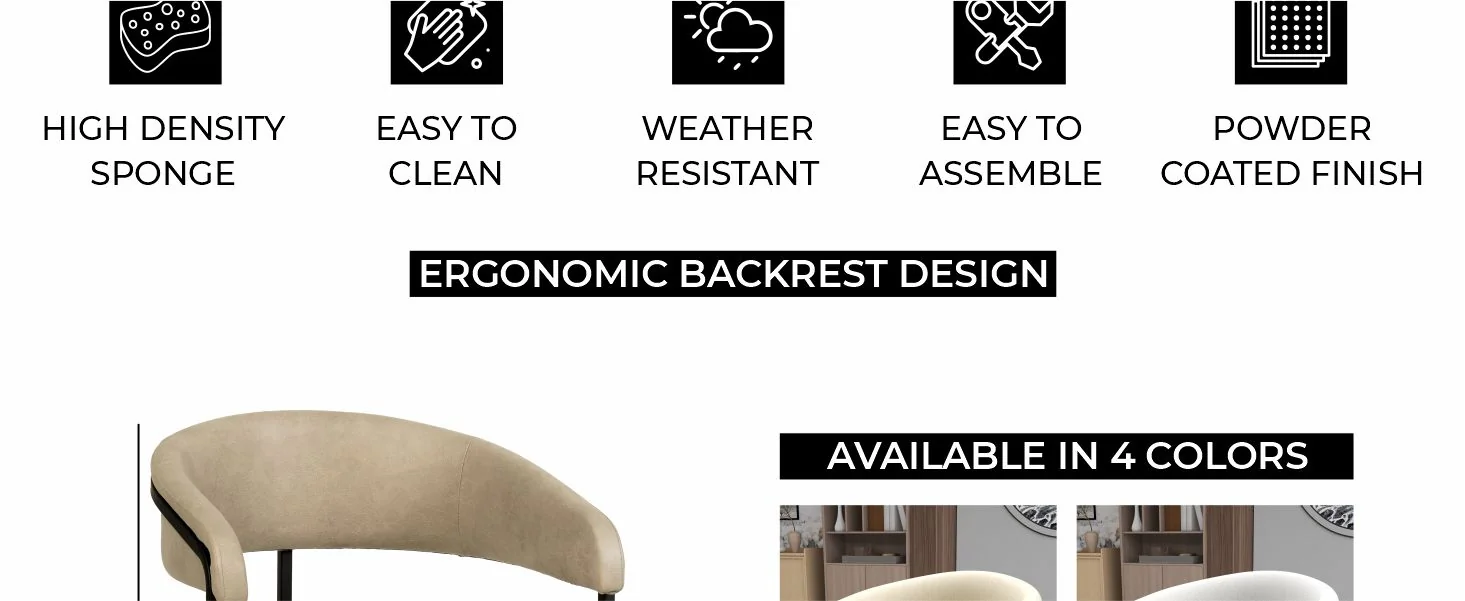 Aero Collection Modern Dining Chair in Taupe Set of 4