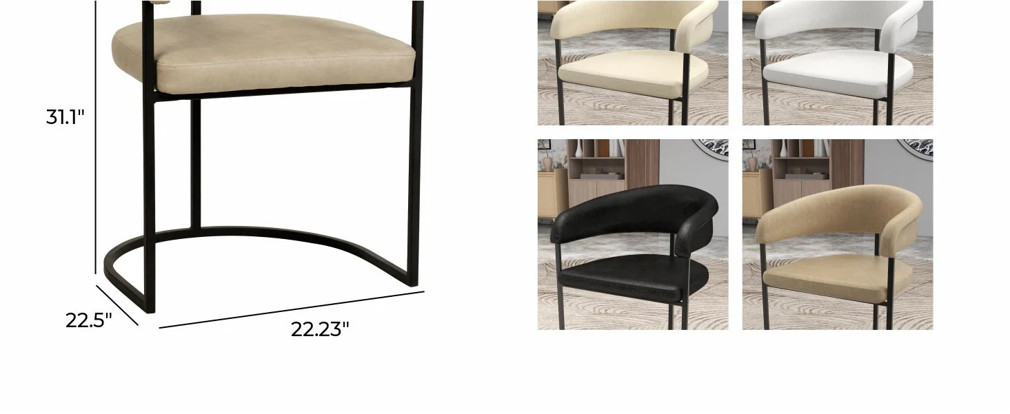 Aero Collection Modern Dining Chair in Taupe Set of 4