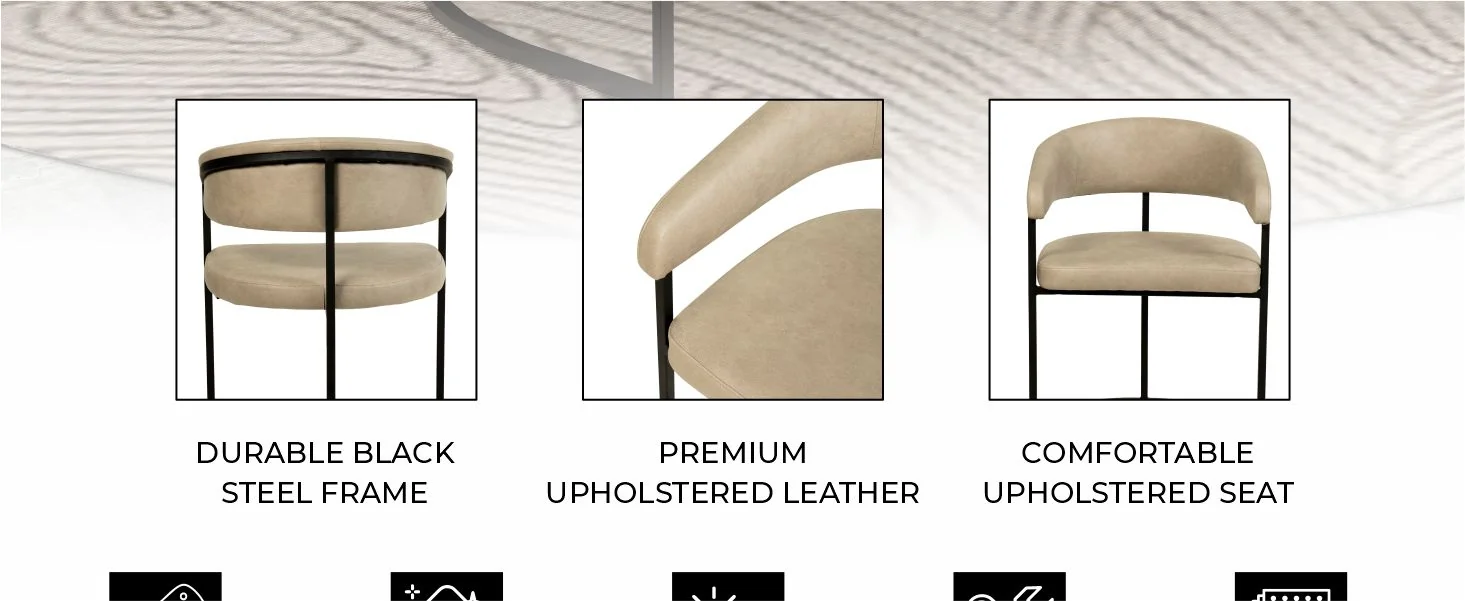 Aero Collection Modern Dining Chair in Taupe Set of 4