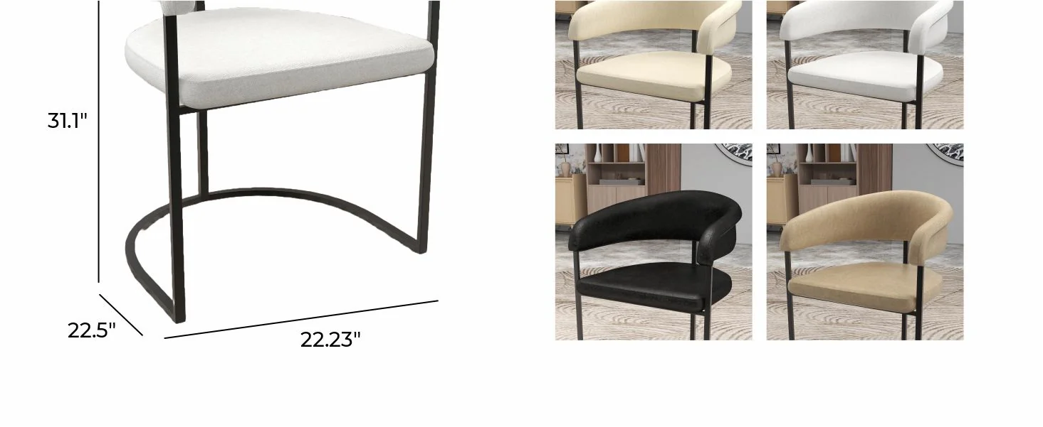 Aero Collection Modern Dining Chair in White Set of 2