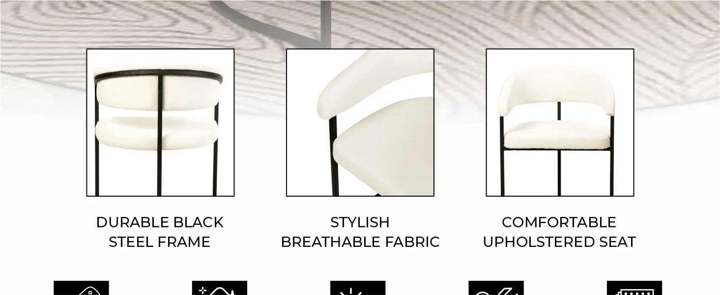 Aero Collection Modern Dining Chair in White Set of 2