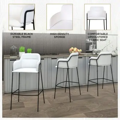 Axis Collection Modern Bar height Chair in White