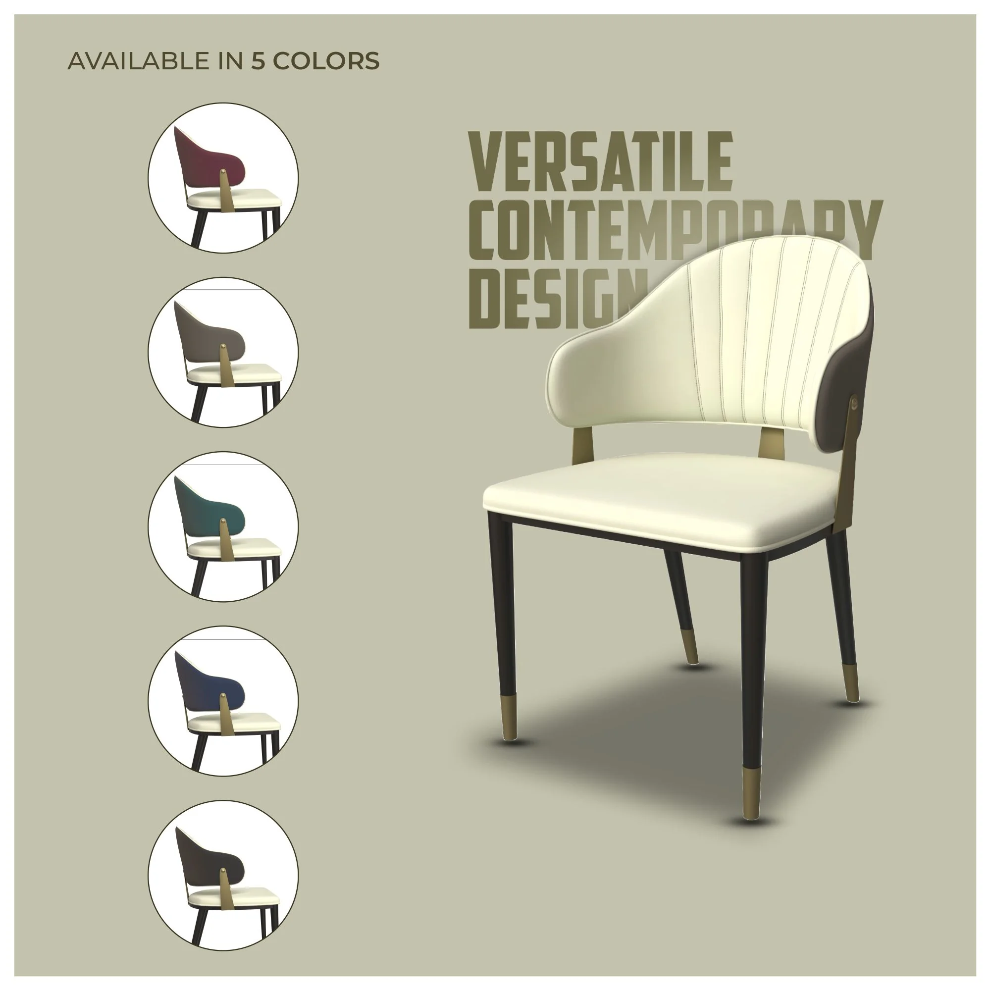 Aria Series Modern Dining Chair in Black Set of 2