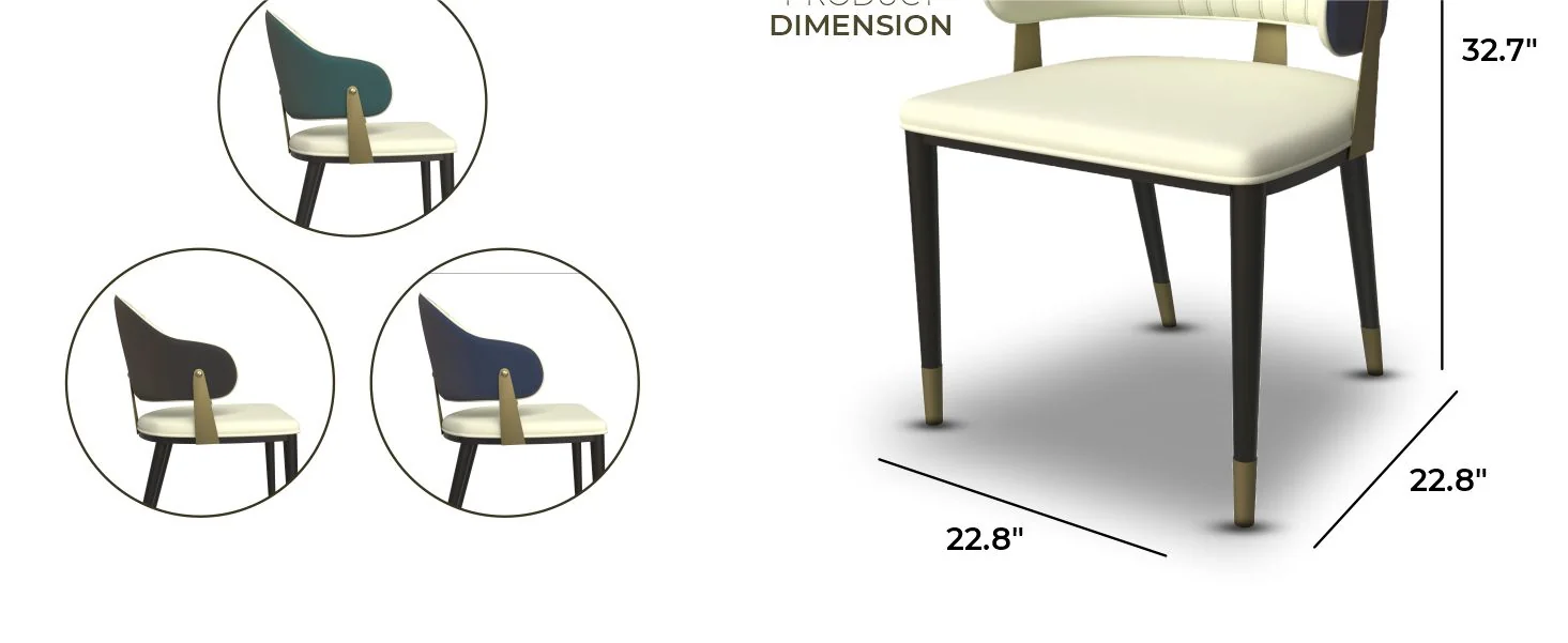 Aria Series Modern Dining Chair in Black Set of 4