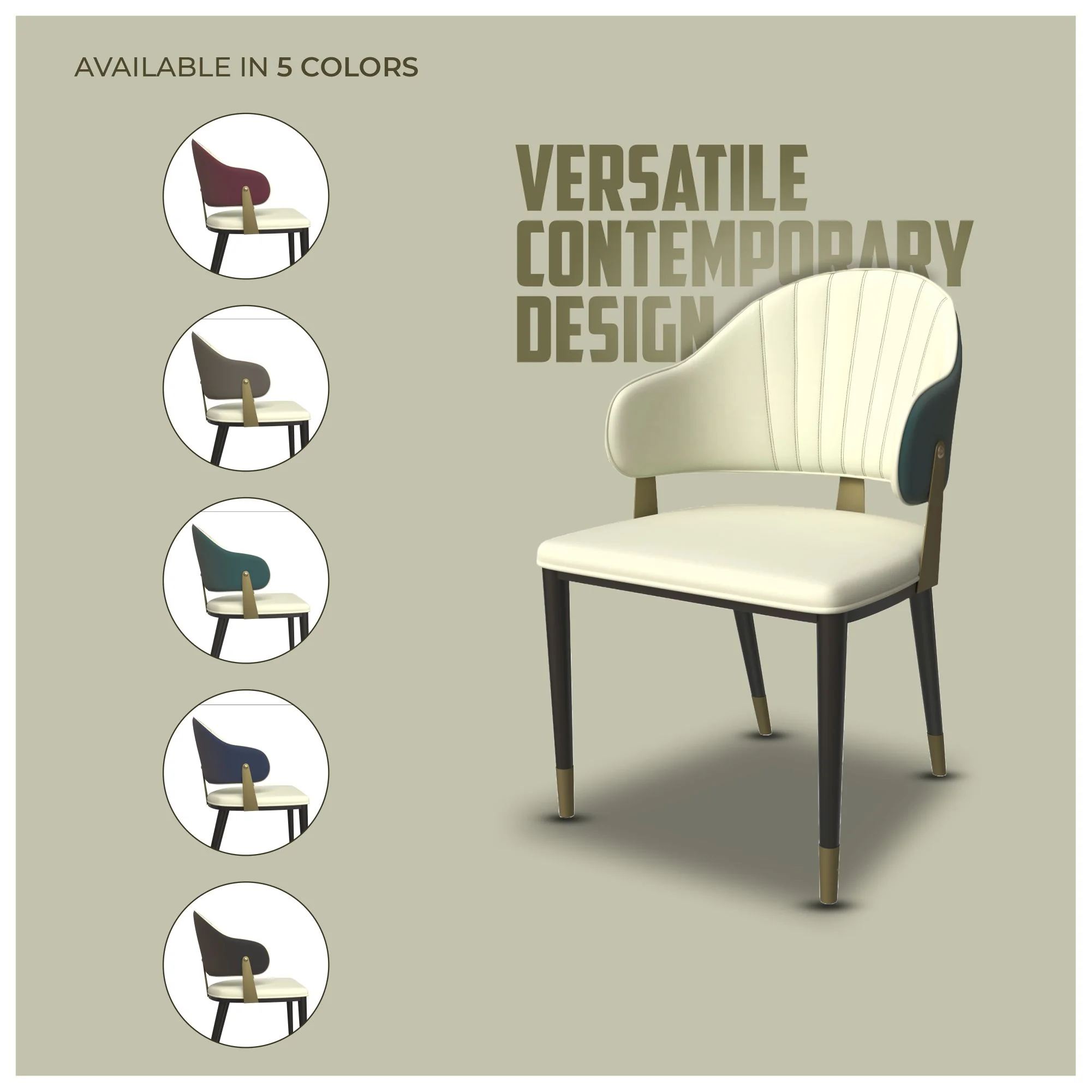 Aria Series Modern Dining Chair in Green Set of 2