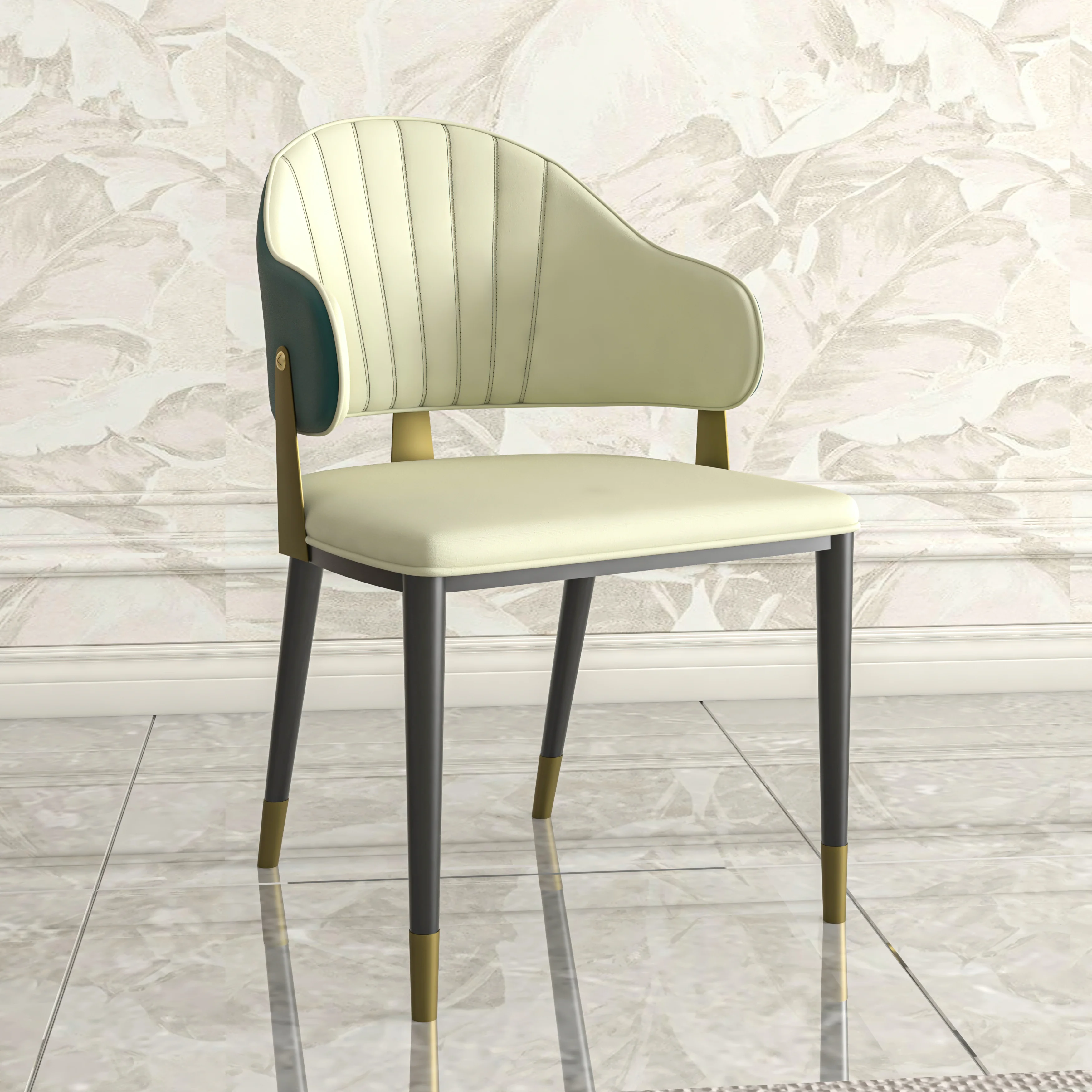 Aria Series Modern Dining Chair in Green Set of 2