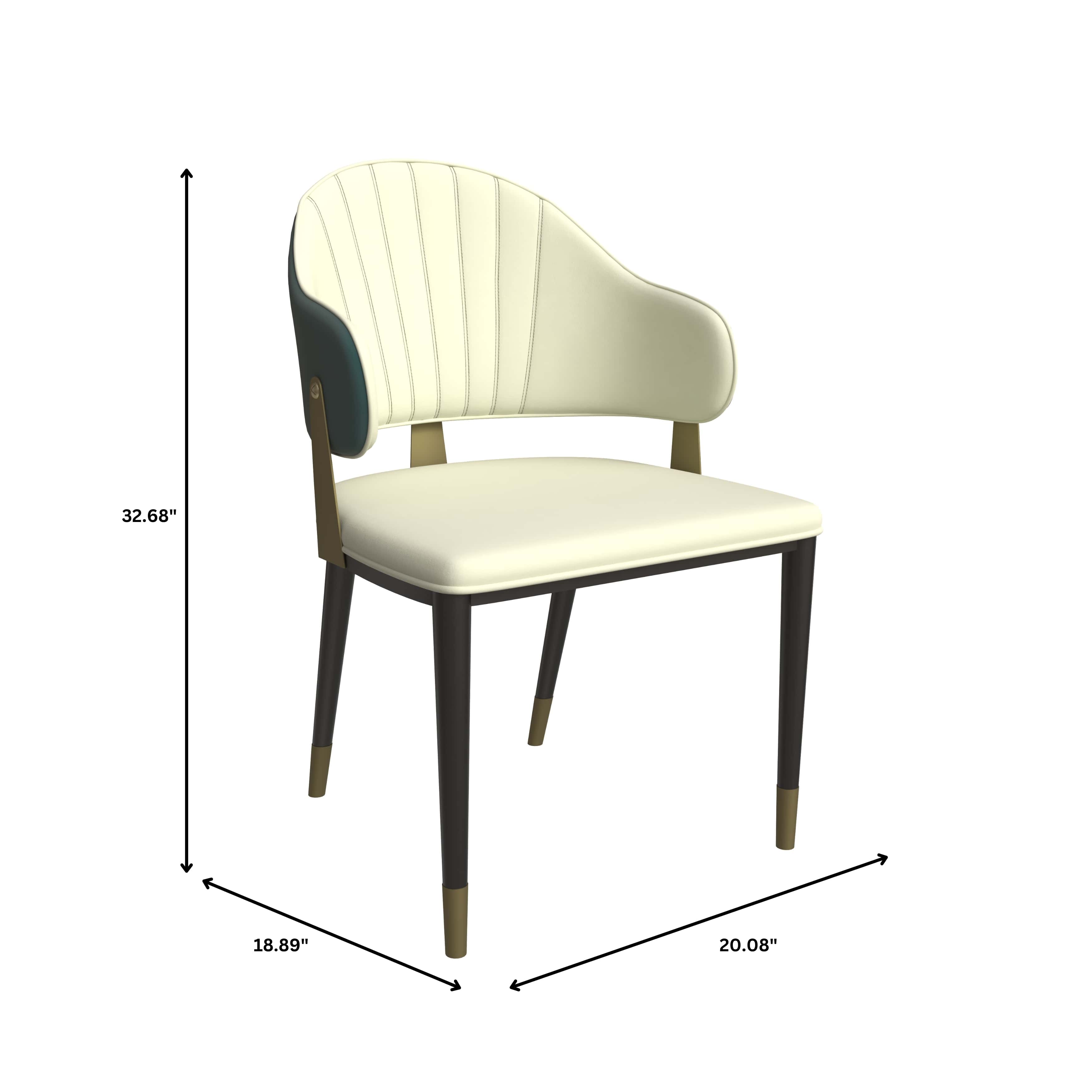 Verve 5-Piece Dining Set with 36" Round Resin Top Table and 4 Leather Dining Chair in Green
