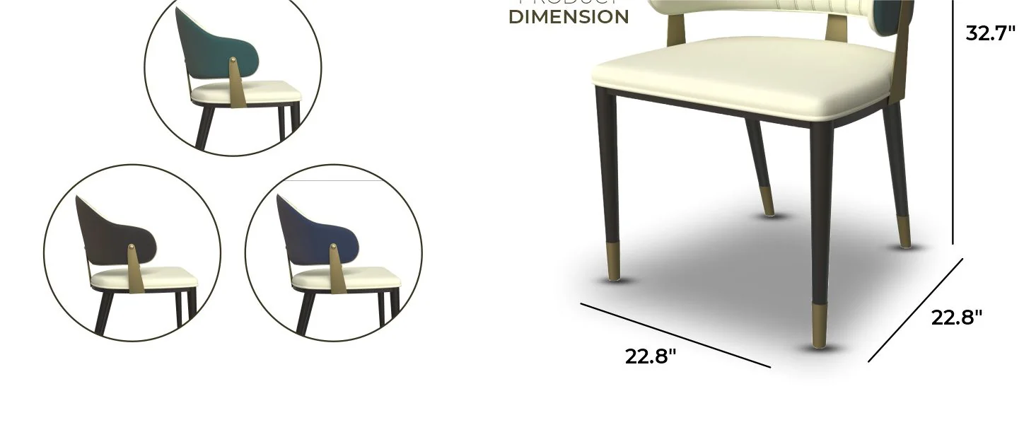 Aria Series Modern Dining Chair in Green Set of 4