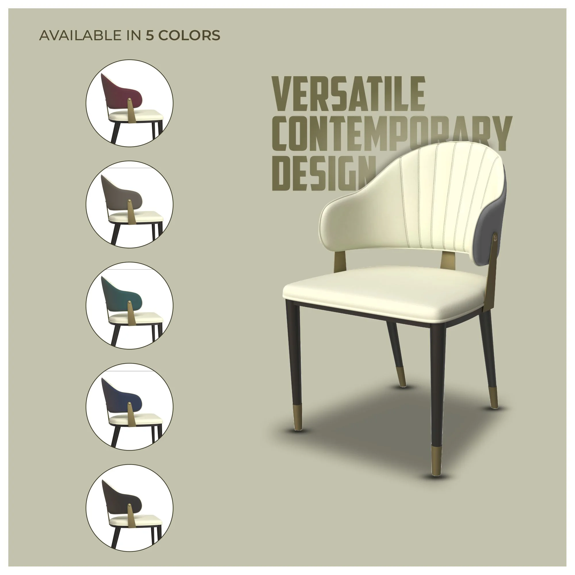 Aria Series Modern Dining Chair in Grey