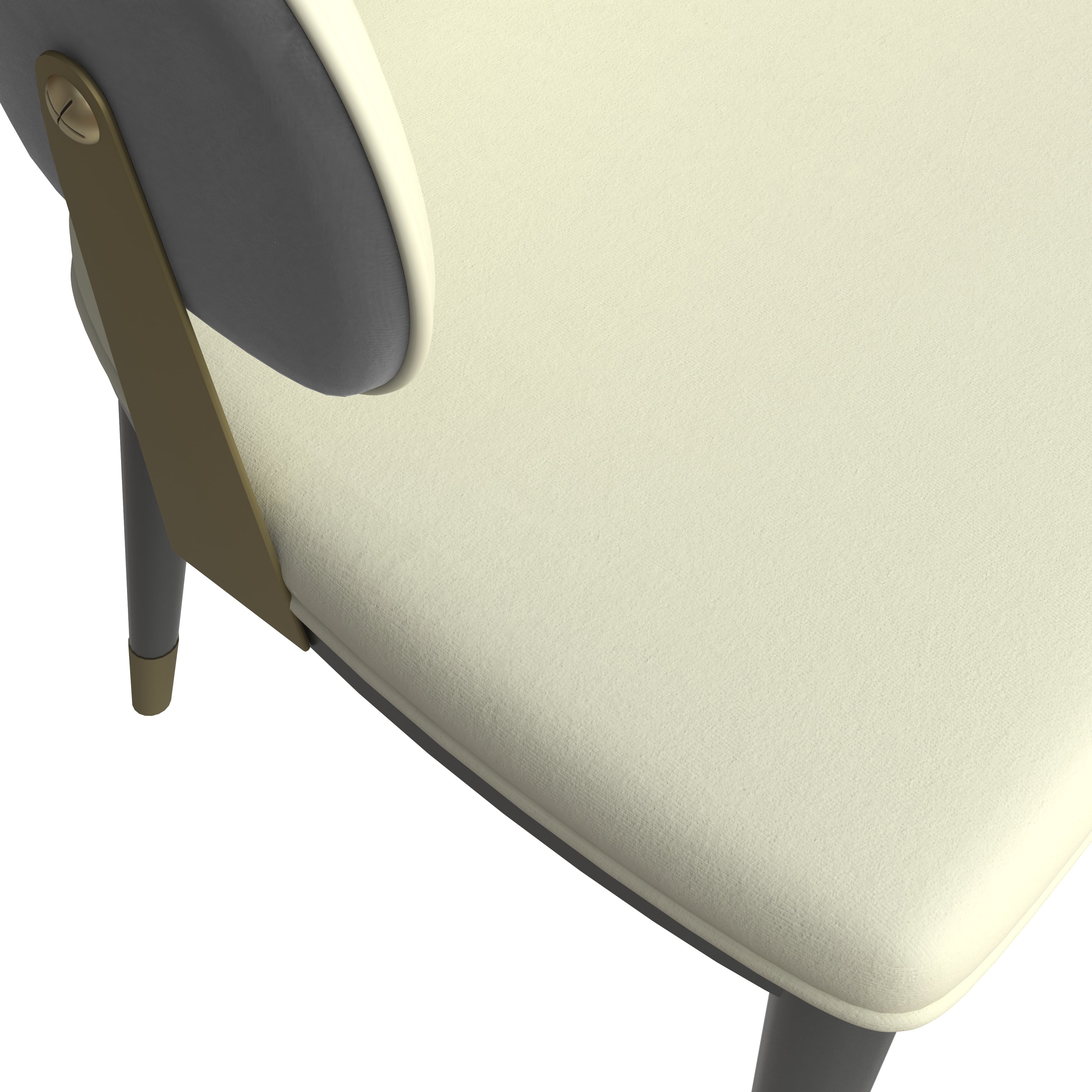 Verve 5-Piece Dining Set with 36" Round Resin Top Table and 4 Leather Dining Chair in Grey