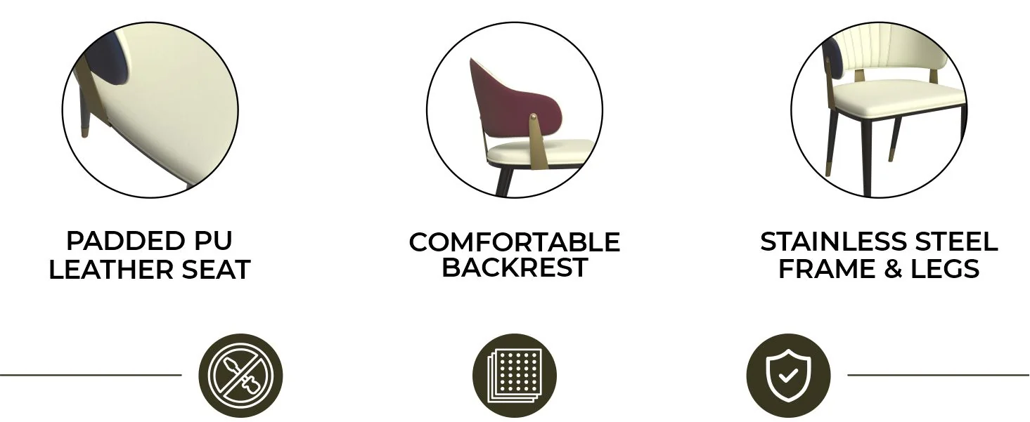 Aria Series Modern Dining Chair in Red Set of 2