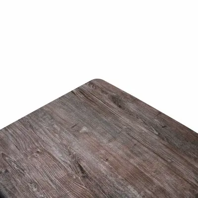 Ravenna 7-Piece Dining Set with Rectangular Dining Table in Rustic Gray MDF Top and 4 Dining Chairs in Red Leather