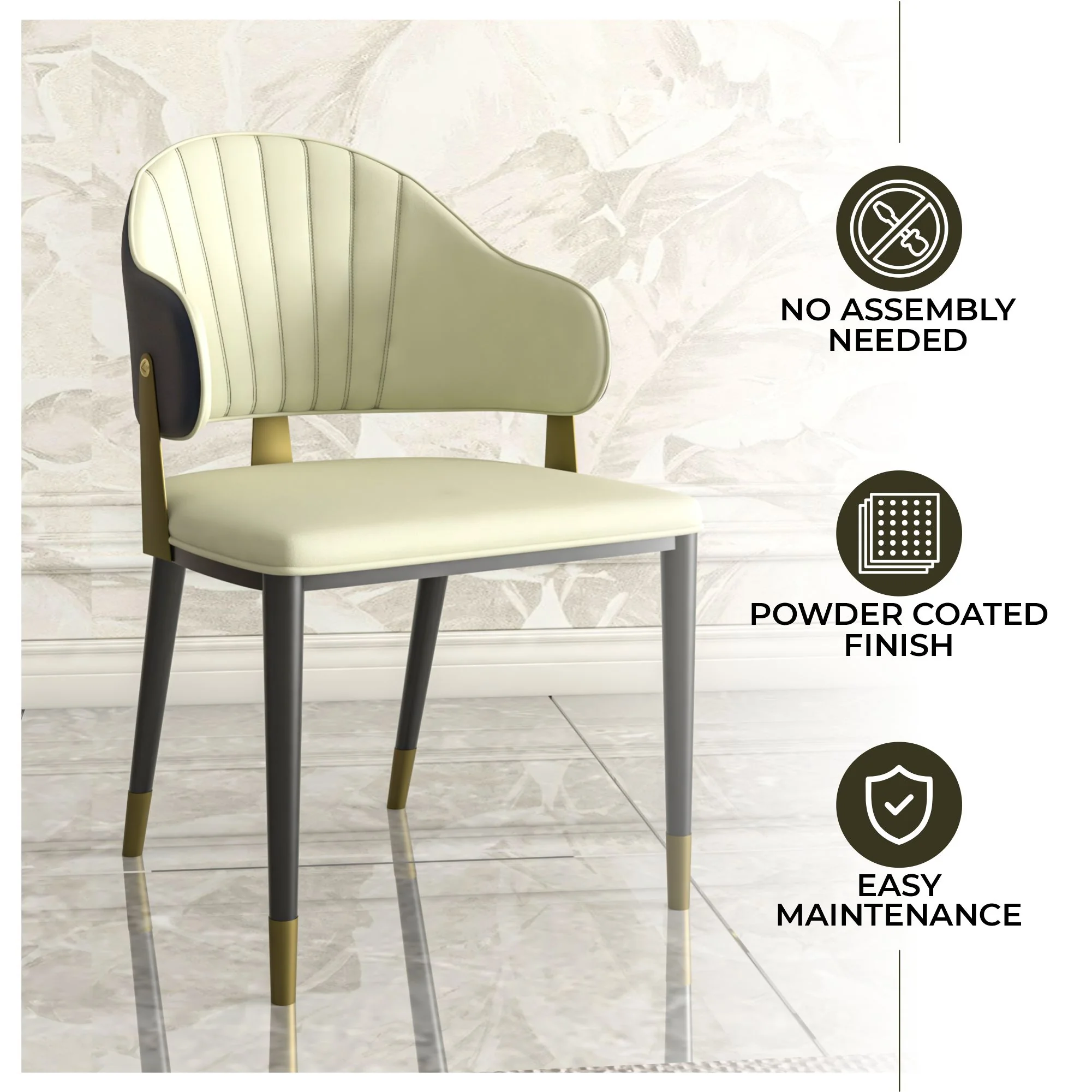 Aria Series Modern Dining Chair in Toupe