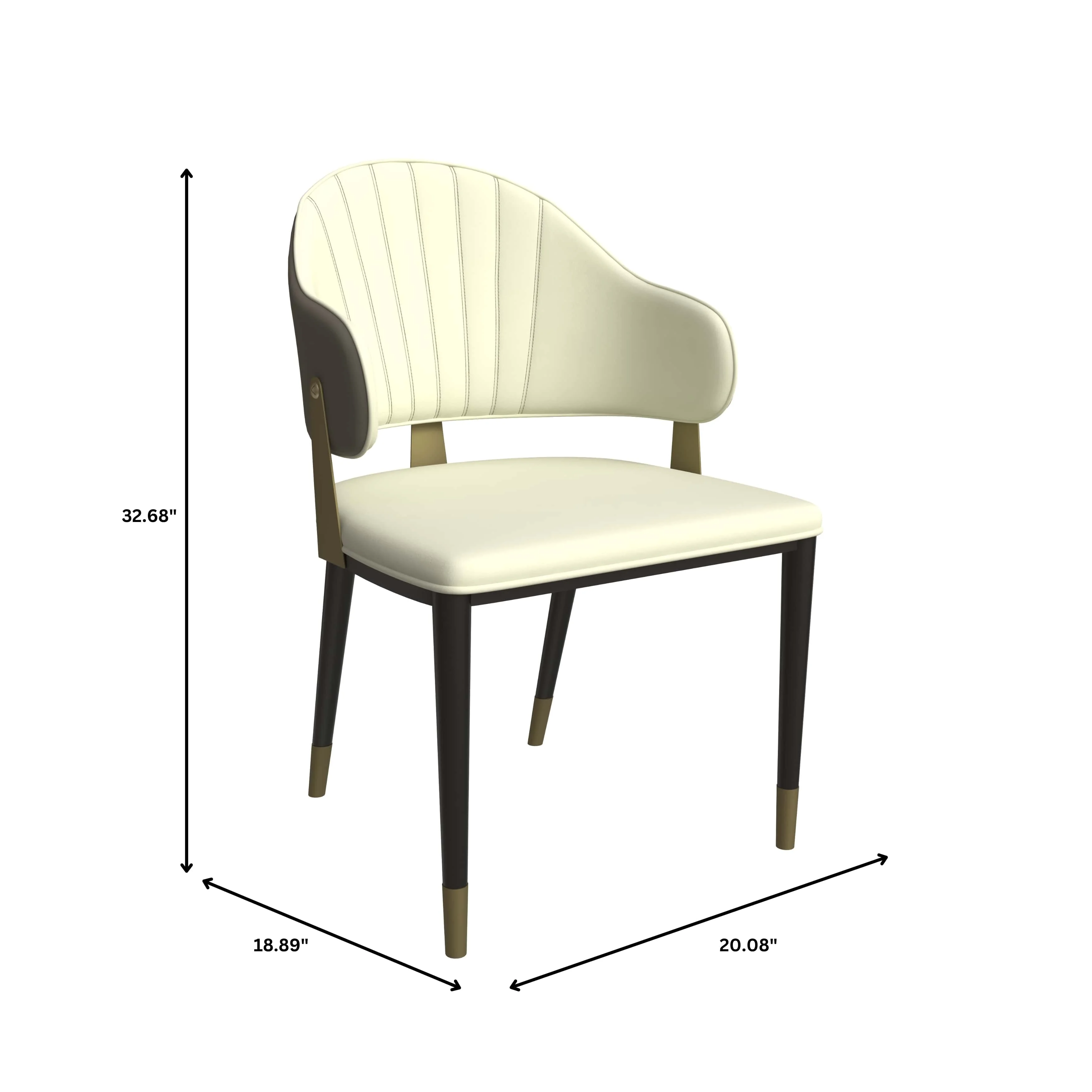 Verve 5-Piece Dining Set with 36" Round Resin Top Table and 4 Leather Dining Chair in Taupe