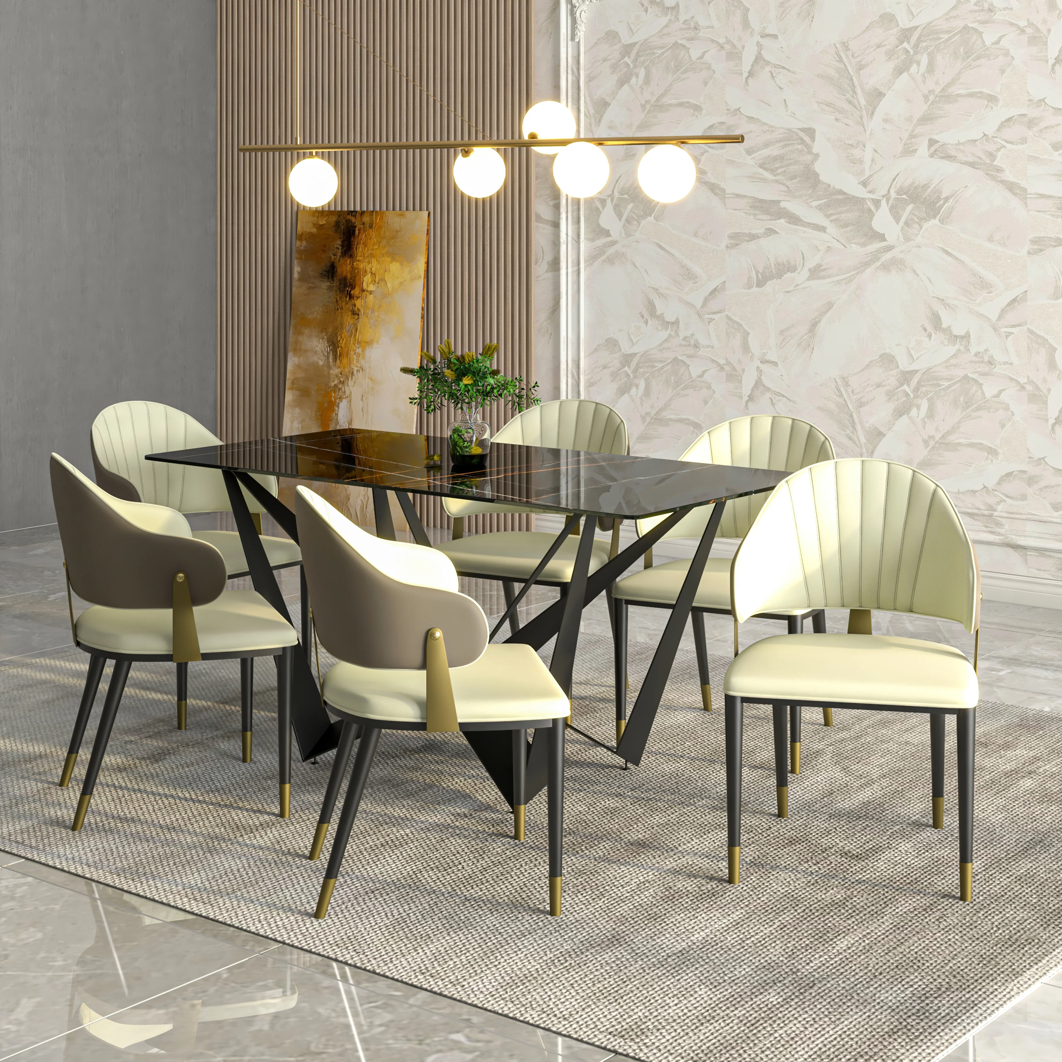 Aria Series Modern Dining Chair in Taupe Set of 4