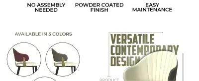 Aria Series Modern Dining Chair in Taupe Set of 4