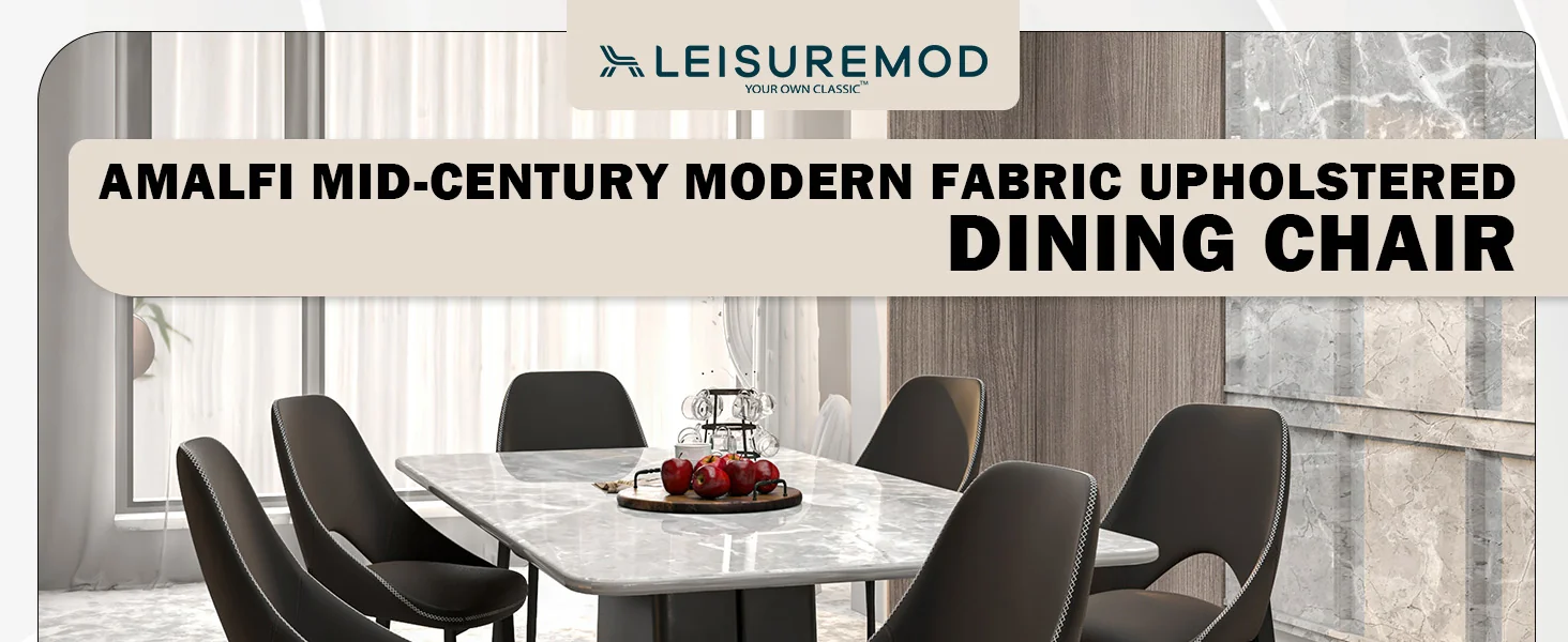 Amalfi Collection Fabric Modern Dining Chair in Charcoal