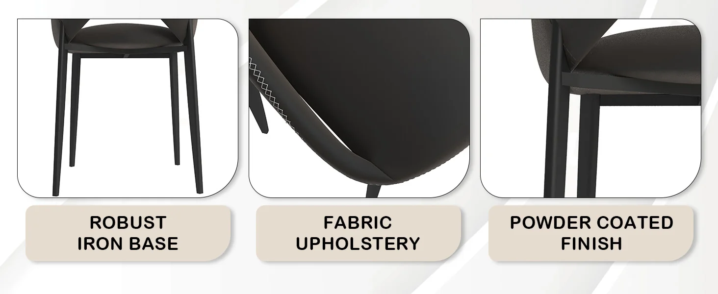 Amalfi Collection Fabric Modern Dining Chair in Charcoal